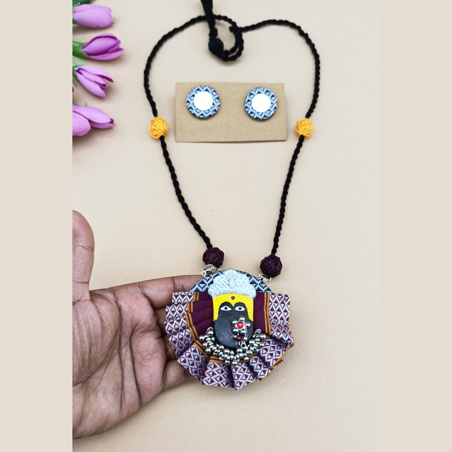 Purple Grey Mahalaxmi Necklace
