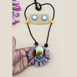 Purple Grey Mahalaxmi Necklace