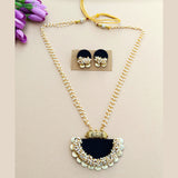 Black Fabric Necklace Set