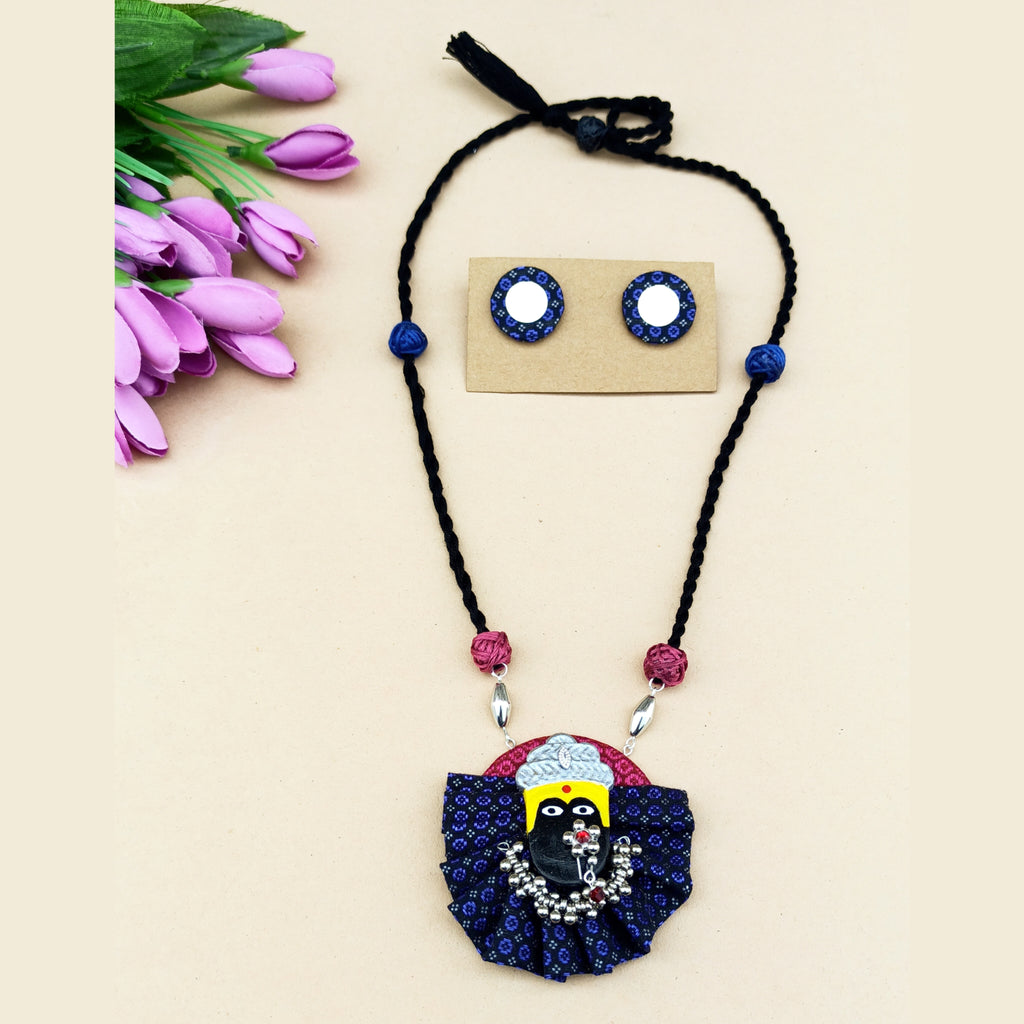 Navy Blue Mahalaxmi Necklace