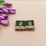 Green Khun Moti Earrings