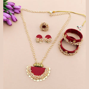 Red Fabric Jewellery set