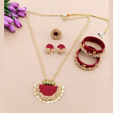 Red Fabric Jewellery set