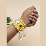 Haldi/Mehndi खण Fabric Jewellery Set