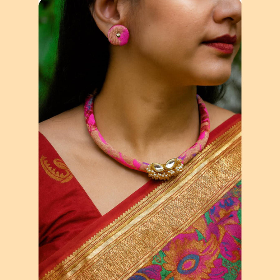 Pink Paithani Thushi