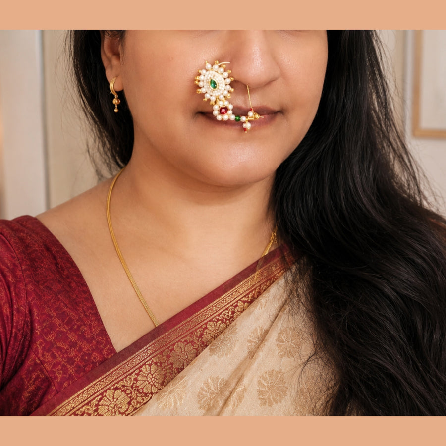 शुभलक्ष्मी नथ ( Piercing nath/ तारेची नथ )