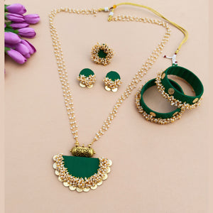 Green Fabric jewellery set