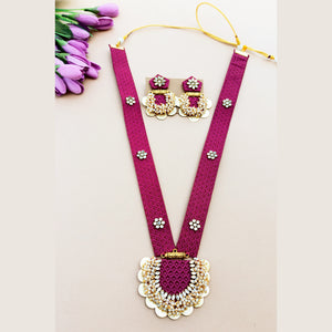 Pink khun fabric Necklace