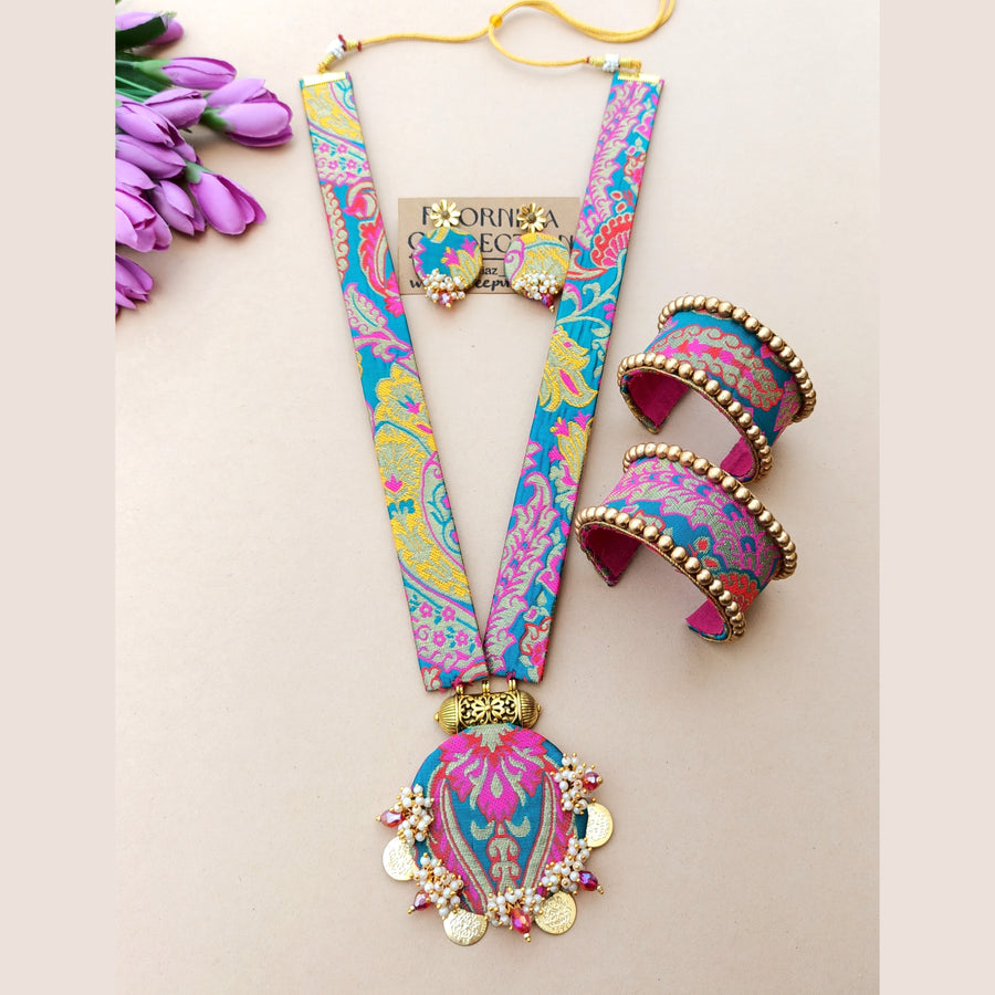 Brocade Statement Necklace Combo set