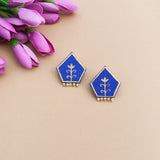Blue Hand-painted Stud earrings
