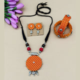 Orange Khun Necklace Set
