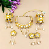 Haldi/Mehndi खण Fabric Jewellery Set