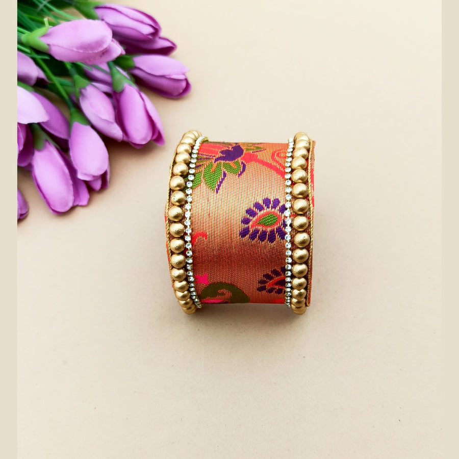 Golden red Paithani Handcuff
