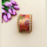 Golden red Paithani Handcuff