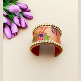 Golden red Paithani Handcuff