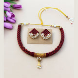 Maroon Jhumka Thushi