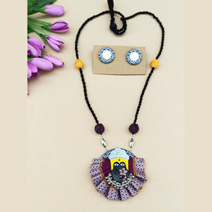 Purple Grey Mahalaxmi Necklace