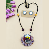 Purple Grey Mahalaxmi Necklace