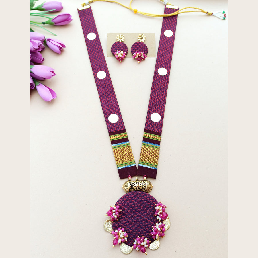 Wine colour Khun Statement Necklace