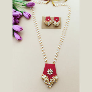 Red Fabric Necklace Set